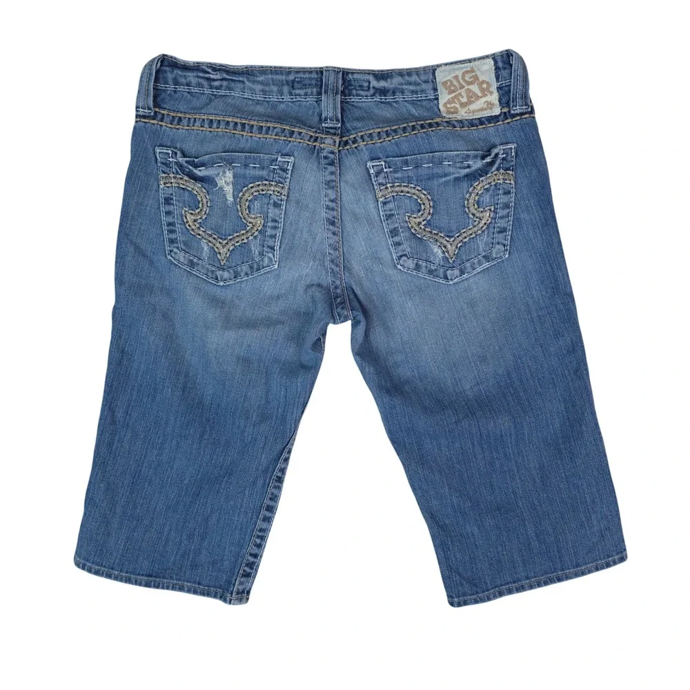 Big Star Bermuda Shorts Women 30 (32x15.5) Distressed Sweet Ultra Low‎ Rise Y2K